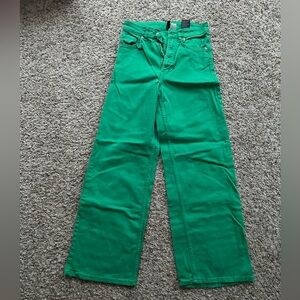 adorable green wide leg jeans from h&m